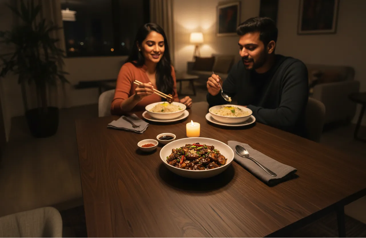 Chilli Mushroom with Lemon Coriander Rice: Your Guilt-Free Date Night Takeout at Home