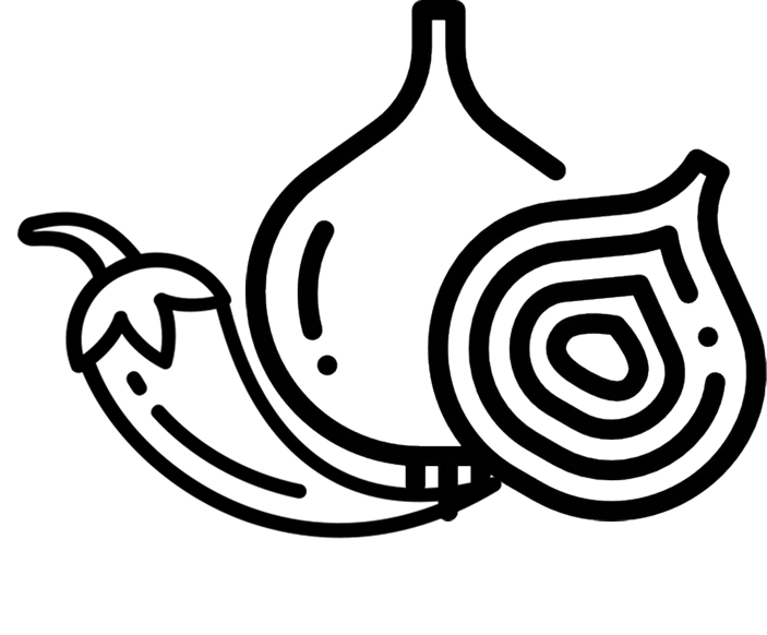 Fresh green chilies & onion rings